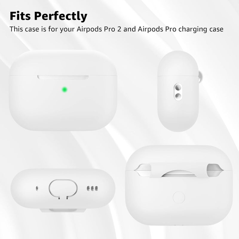Tandoler Compatible with Airpods Pro 2 Case, Soft Silicone Skin Cover Protective Cases with Cleaner kit and Lanyard Compatible for AirPod Pro 2nd Generation, Front LED Visible-White - Image 5